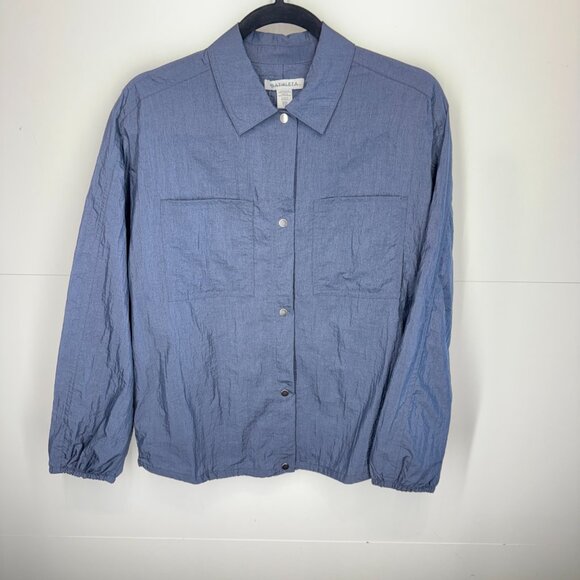 NWOT Athleta Lunar Shine Button Down Shirt in Dark Rinse - Picture 2 of 12